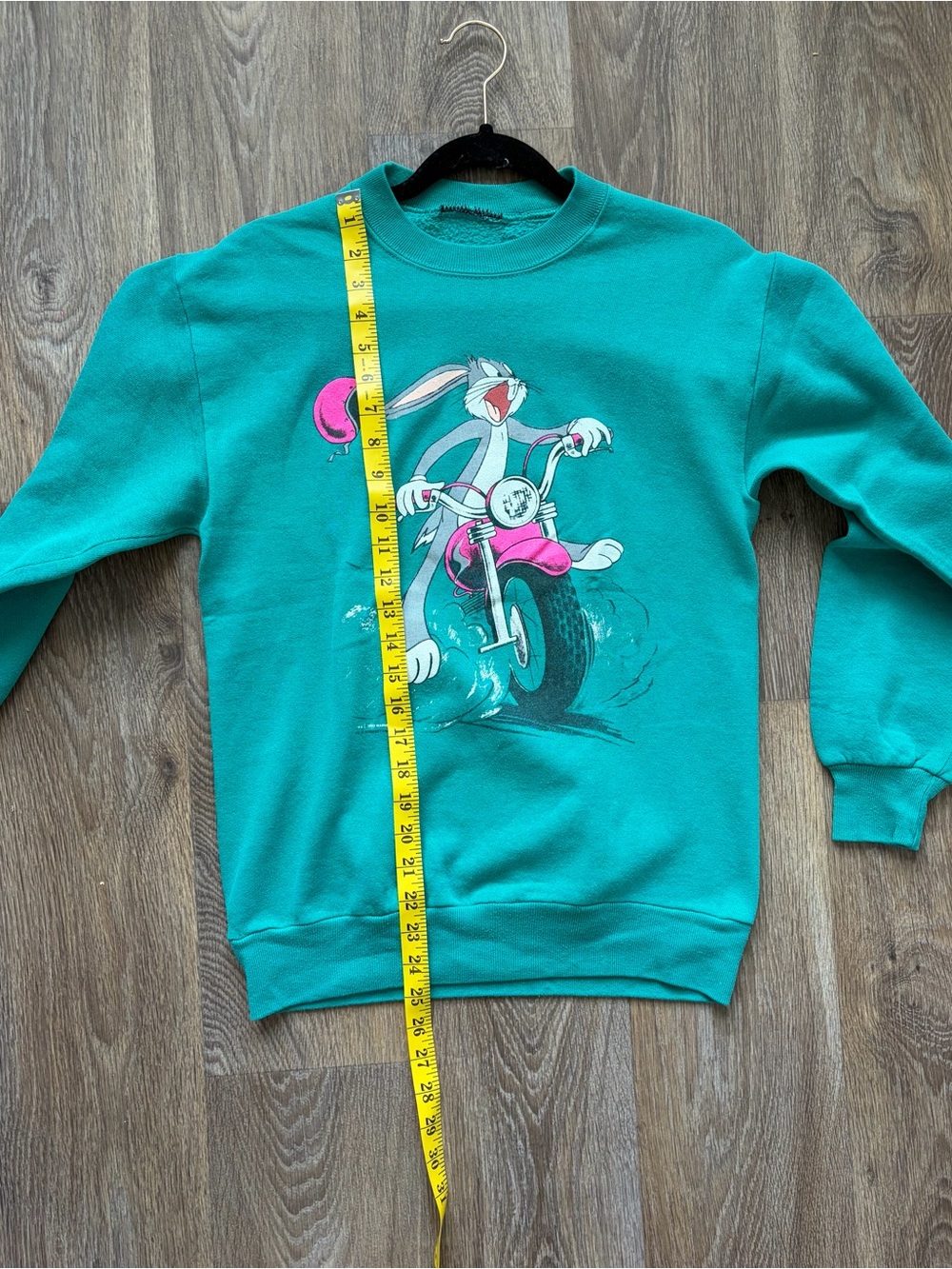 Vintage 1993 Bugs Bunny Motorcycle Sweatshirt Warner Bros Garment Graphics USA S - Picture 6 of 7